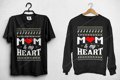 Mom is my Love Christmas T-shrit design christmas t shirt christmas t shirt design bundle christmas tree chritsmas t shirt design