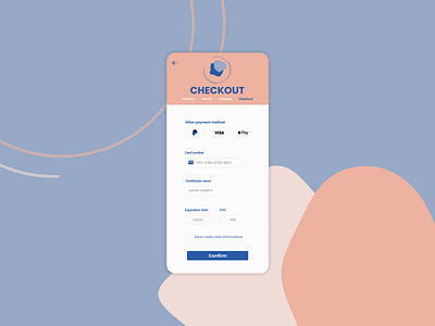 Credit card checkout app design logo ui ux