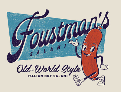 Foustman's Salami branding design illustration salami