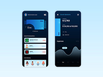 Banking UI App Concept adobexd app app design bank banking app banking ui concept app concept art credit card mobile app mobile design netflix payment payment app photoshop spotify ui ui design uiux ux