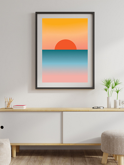 minimal artdesign artillustration designart digitalillustration minimalart minimalistillustration relaxart simpleillustration sun sunsetart sunsetillustration surfillustration