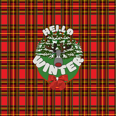 Hello Winter adobe adobe illustrator artwork christmas christmas tree colors creativity deer design illustration inspiration logo snow vector winter