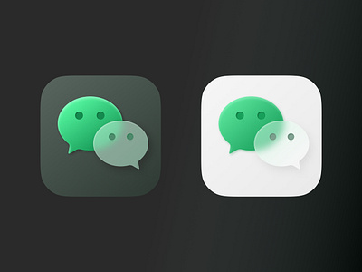 Icon-Wechat Glass Style app icon glass glassmorphism icon logo practice wechat