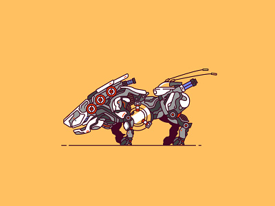 Behemoth 2d behemoth game horizon zero dawn illustration line art vector videogame