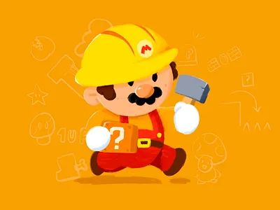 SMM2 adorable color daily hand drawn illustration