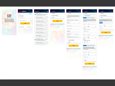 CGI Notify Screens app branding design ui ux