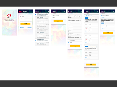 CGI Notify Screens app branding design ui ux