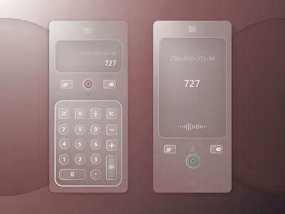 Daily UI - CALCULATOR 2d calculator app dailyui glassmorphism graphicdesign inner shadow uidesign voice assistant