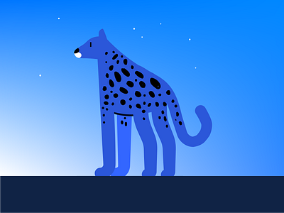 Panther animal blue desert illustrator night panther vector
