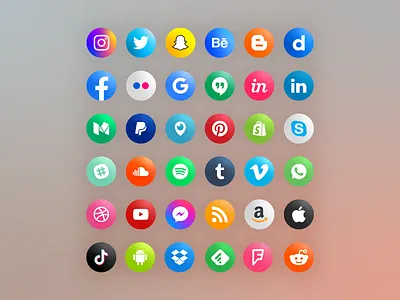 Round social media icons icon set icons social social media