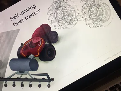 Tractor driving lines linework outline self tractor vector vector illustration