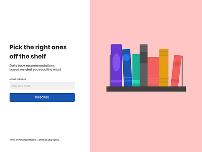 Daily UI 026 Subscription books colors dailyui dailyui026 design figma illustration poppins subscription