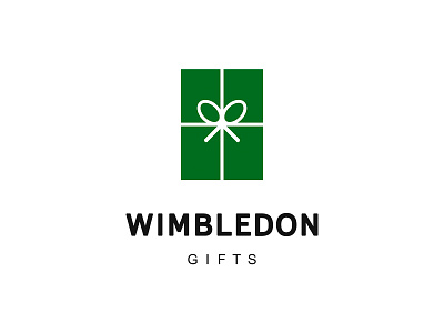 WIMBLEDON GIFTS bow box brand design branding gift logo logo for sale logodesign logomark logotype racket souvenirs sport tennis unused wimbledon