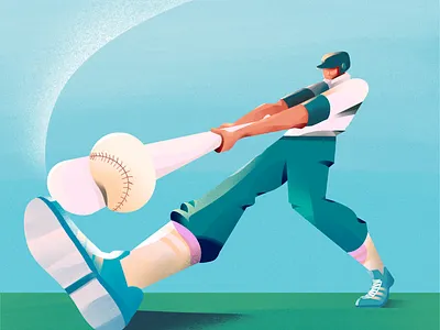 Home Run baseball baseball bat illustration illustrations perspective procreate vector vector illustration