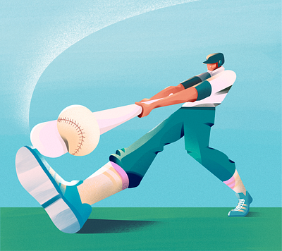 Home Run baseball baseball bat illustration illustrations perspective procreate vector vector illustration