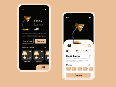 Desk lamp store app design mobile mobile app design mobile design ui ui design uidesign