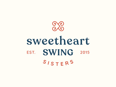 Sweetheart Swing Sisters brand identity branding design ethical heart icon illustration lindy hop logo minimal music retro sing singer singing swing tipilab vector victory rolls vintage