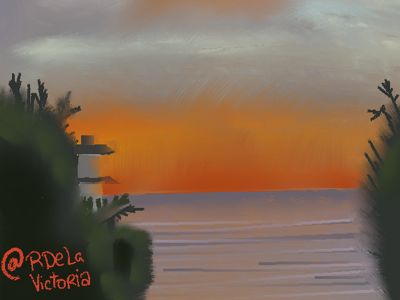 Sunset dawn heavypaint study sunset