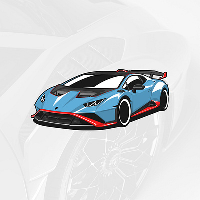 Lamborghini Huracan STO art automobile car design drawing graphicdesign illustration logo logotype vector