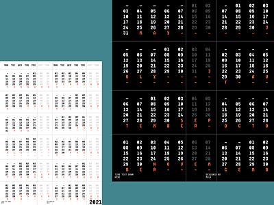 2021 Calendar calendar design graphic graphic design minimal poster poster design print purchase wall