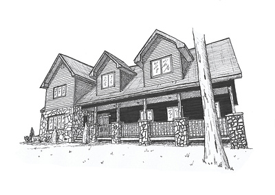 Countryside house architecture artwork drawing gift hand drawn handdrawing handdrawn illustration inkpen sketch