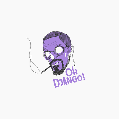 Django design illustration purple tarantino vector