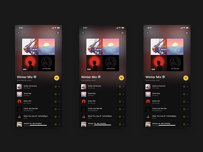 Playlist Sharing animation app design mobile product ui