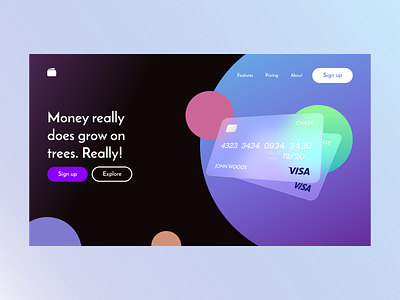 Financial Landing Page adobexd dailyui design product design ui ui design user experience ux