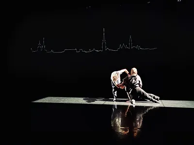 Animated backdrop for dance performance animation aurinkobaletti backdrop illustrator aftereffects lines loop