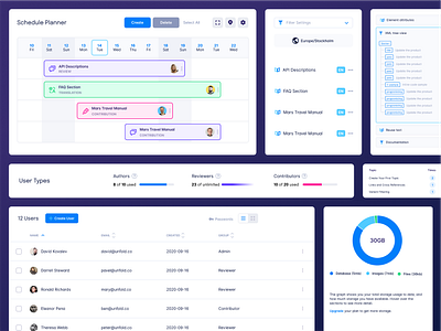 Paligo Elements agency app calendar elements graph paligo planner schedule ui unfold ux