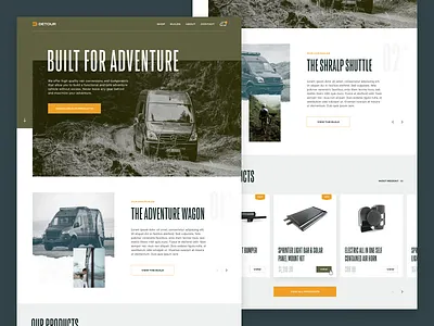 Detour Website adventure bike design ecommerce explore mercedes surf ui ux van website
