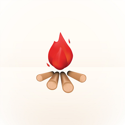 Bonfire 3d adventure app bonfire branding design fire icon ignite illustration light night outdoor simple survival ui vector warm winter wood