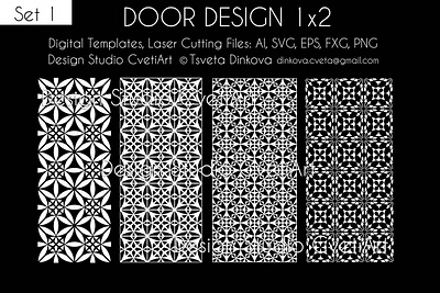 Door Designs 1x2 Vector Digital SVG DXF Files Download Laser Cut amazing beautiful digital digitalart door design gorgeous illustraion lazer cut sacred geometry vectorart vectors vectorstock vintage design