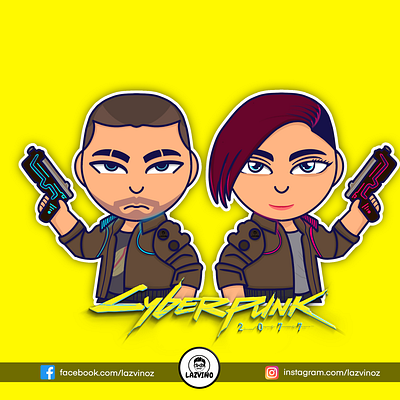 Cyberpunk Toon Avatar Banner 2077 avatar banner cute cyberpunk game mascot toon