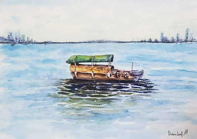 boat boat hand drawn illustration sea watercolor watercolor art watercolor painting