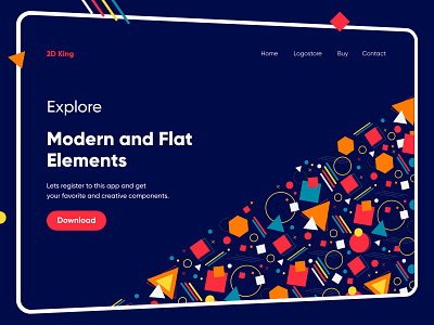 Flat Elements Web Store-UX/UI Design homepage interface landing landing page landing page design landingpage landingpagedesign minimal page pages ui uiux ux web website website design websitedesign