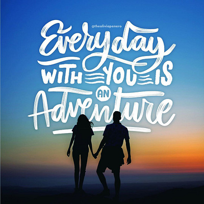 Everyday is an Adventure cursive design digital hand lettering illustration lettering letters procreate typogaphy