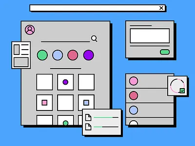 online store design illustration line ui ux vector web