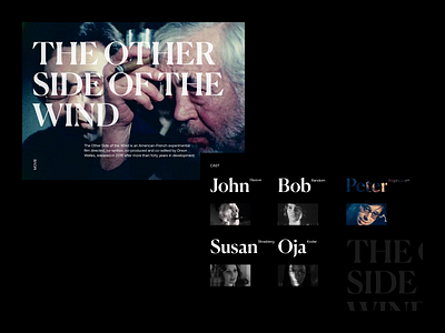 The Other Side Of The Wind black cast concept designlove desktop font font combination graphic art modern modern font movie sans serif serif typeface typography ui ui ux uidesign web design website