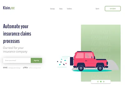 Klaimme - Hero Section hero section web design