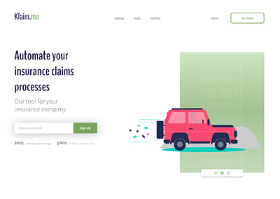 Klaimme - Hero Section hero section web design