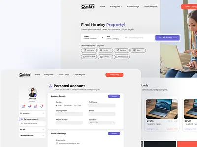 Quicker - Buy/Sell Anything branding clean landing page minimal orange ui ux user experience userinterface webdesign webpage website design