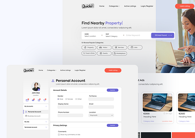 Quicker - Buy/Sell Anything branding clean landing page minimal orange ui ux user experience userinterface webdesign webpage website design