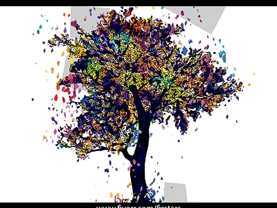 Tree Wpap Popart awesome art illustration plant plant illustration plants popart tree wpap wpap popart