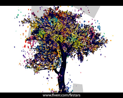 Tree Wpap Popart awesome art illustration plant plant illustration plants popart tree wpap wpap popart