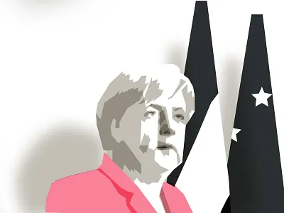 Merkel editorial illustration merkel minimal newspaper portrait