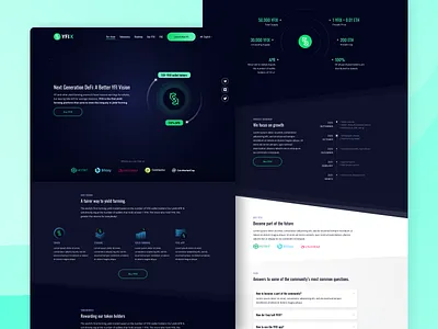 DeFi Website crypto cryptocurrency defi design finance fintech fintech branding grid icon layout logo responsive responsive web design responsive website ui uiux ux website website design yield farming