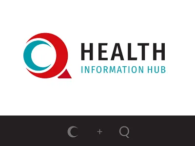 health Information hub logo logo design q letter