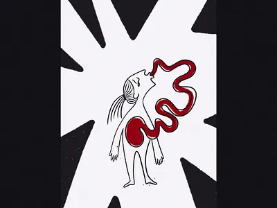 Eating yourself alive art design digital painting digital2d eating disorder flat illustration flatdesign girl illustration minimal art procreate art visual art visual design visual language