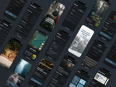 Mobile app "Hunting APP" UI design app app design dailyui dark design design app illustration log in screen mobile app mobile app design mobile application mobile design mobile ui ui